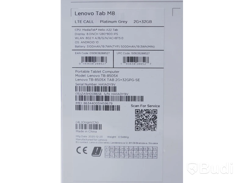 Lenovo Tab M8 HD. Ny, Obruten förpackning.