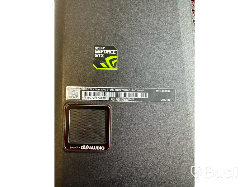 Dator MSI GT63 Titan 8RG inkl. laddare.
