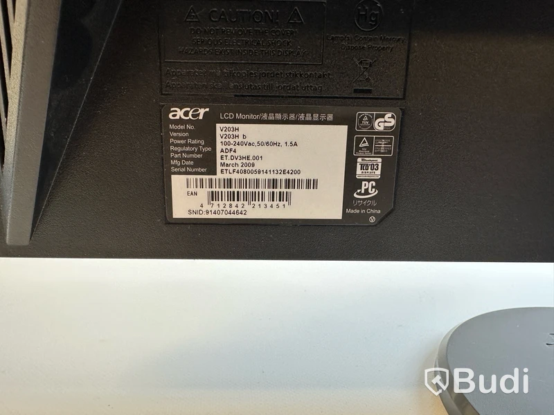 Datorskärm Acer V203H 20 tum