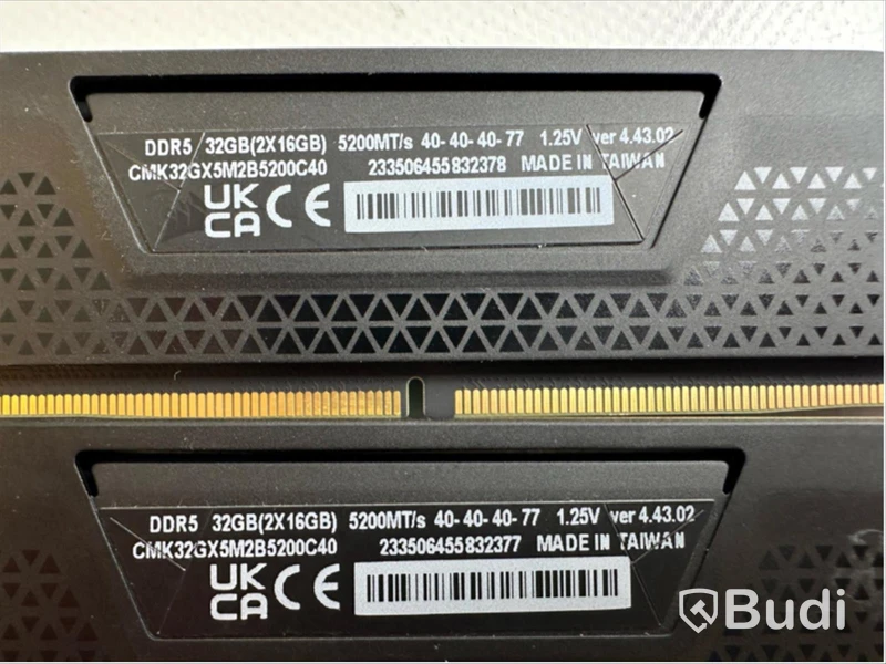 Datorkomponent Corsair Vengeance 2x16GB DDR5 5200MHz Ram.