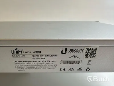 UniFi Switch 16 150W inkl. strömkabel.