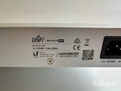 UniFi Switch 48 500W inkl. strömkabel.