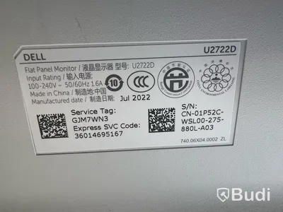Datorskärm Dell Ultrasharp U2722D inkl. strömkabel. OBS! Repor på skärmen.