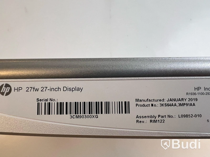 Datorskärm HP 27fw inkl. laddare.