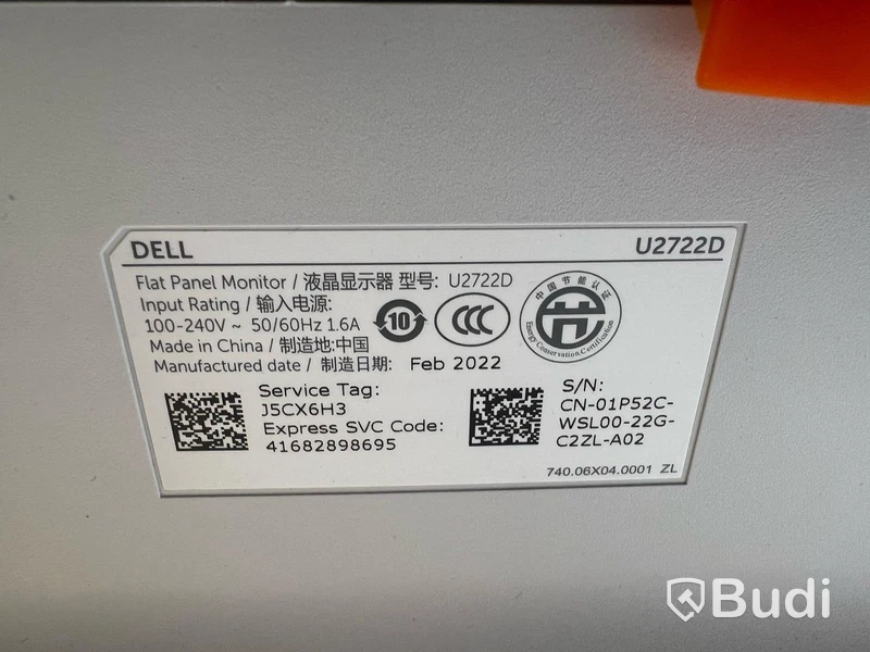 Datorskärm Dell Ultrasharp U2722D inkl. strömkabel
