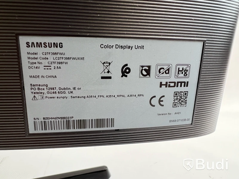 Välvd datorskärm Samsung C27F398