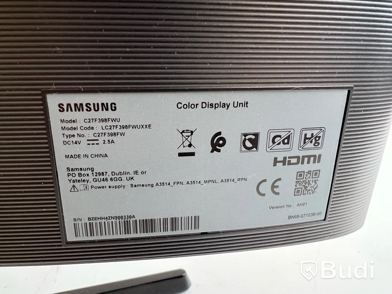 Välvd datorskärm Samsung C27F398