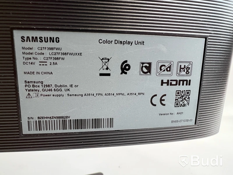 Välvd datorskärm Samsung C27F398