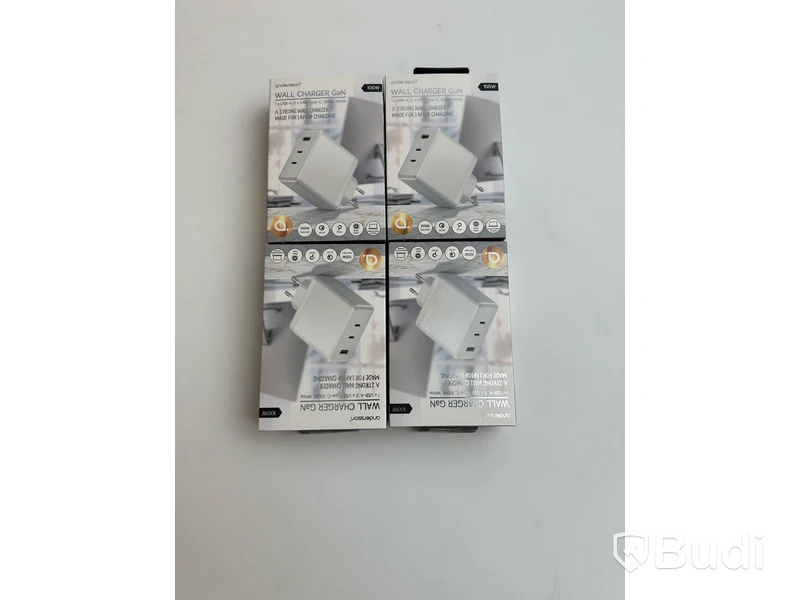 4 st. Wall charger GaN 100w samt 4 st. USB Type-C Cable