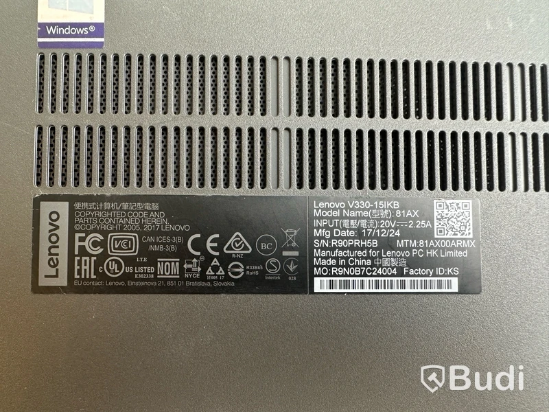 Dator Lenovo V330 - 15IKB. Obs! Inget OS.