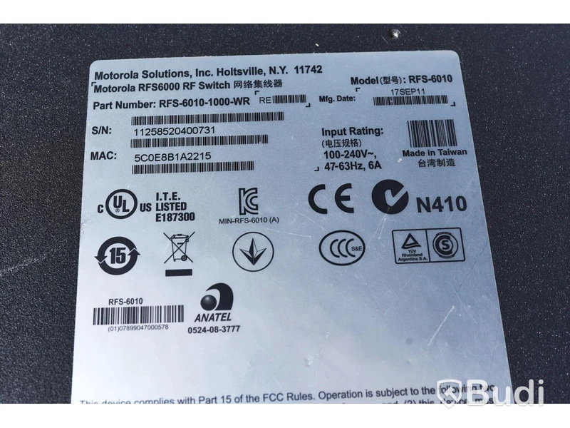 Server MOTOROLA RF-S6000 Series RFS 6010