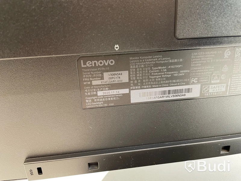Datorskärm Lenovo ThinkVision P27h-10 27 tum QHD.