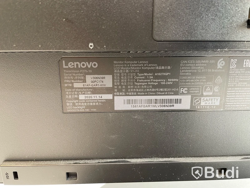 Datorskärm Lenovo ThinkVision P27h-10 27 tum QHD.