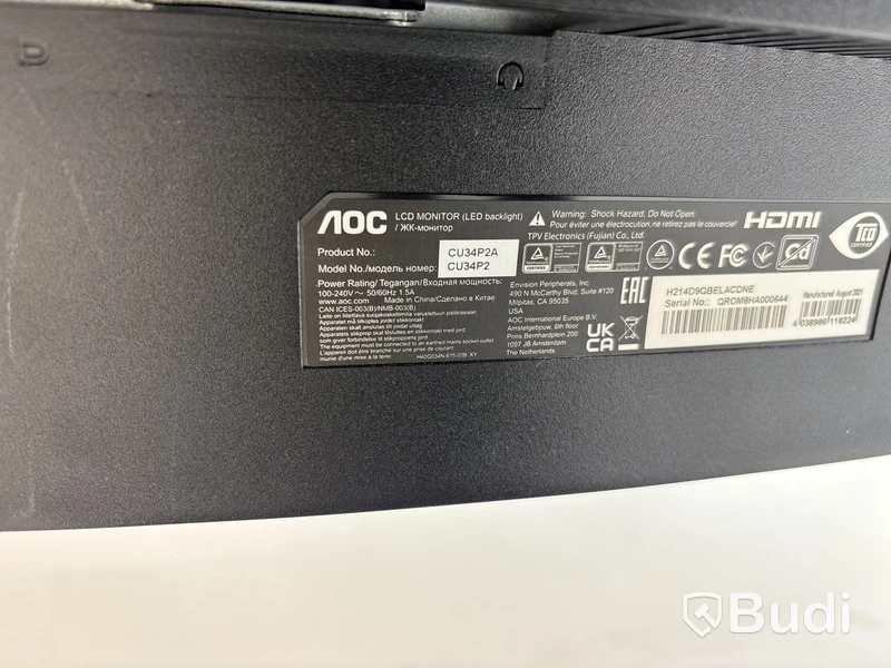 Datorskärm AOC CU34P2A WQHD