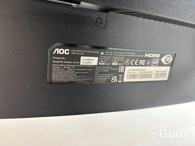 Datorskärm AOC CU34P2A WQHD