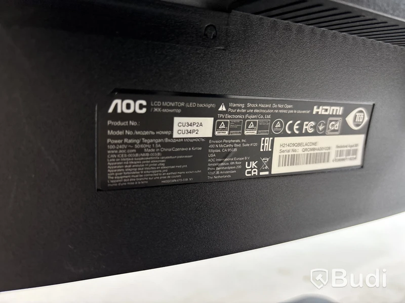 Datorskärm AOC CU34P2A WQHD