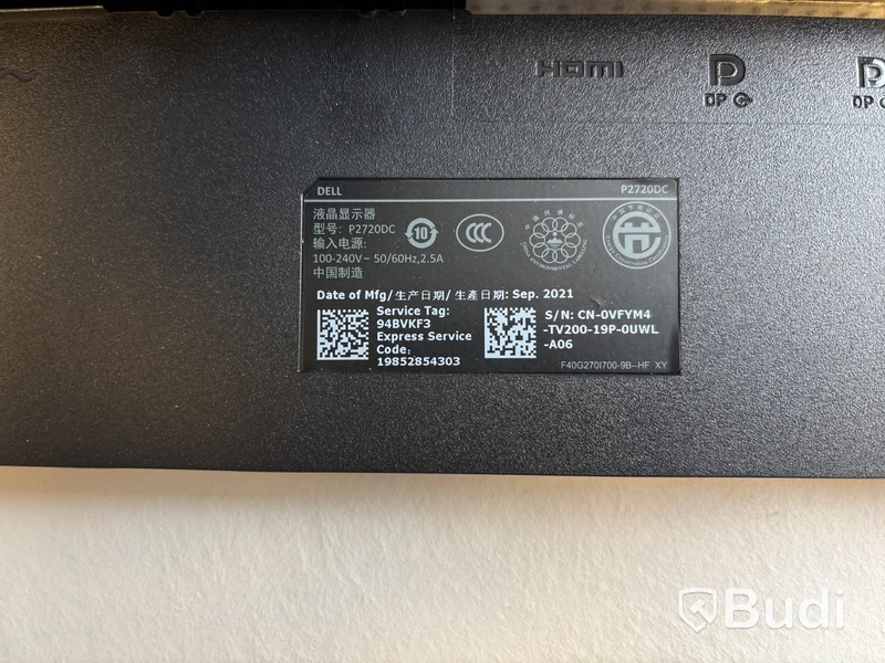 Datorskärm Dell P2720DC 27 tum