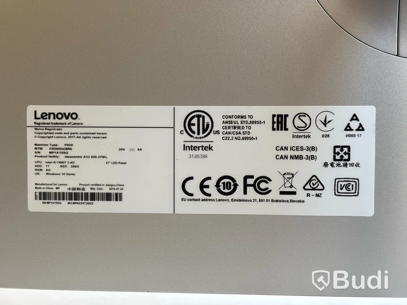 Dator Lenovo Ideacentre AIO 520-27IKL 27 tum All-in-One-PC