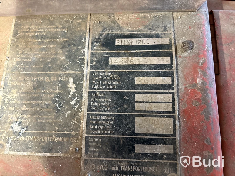 Åkstaplare BT BTL SF 1200/9, -1984