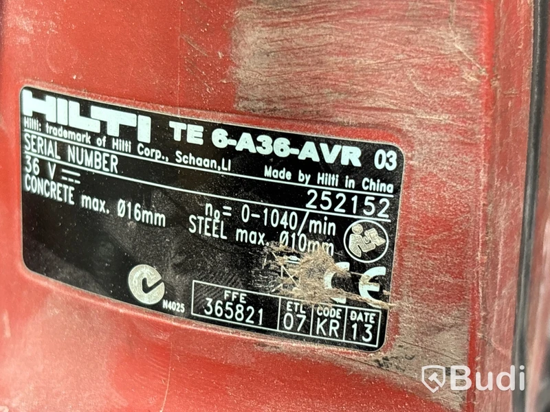 Borrhammare Hilti TE 6-A36