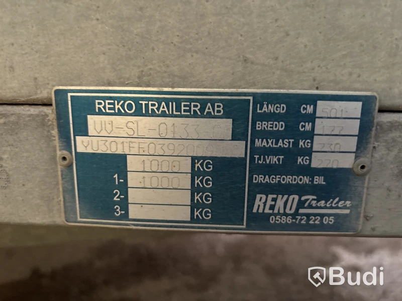 Rekotrailer med kåpa FF 1903 | 1000 kg | 2009