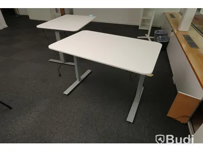 Elektriskt höj- och sänkbart skrivbord 120x80cm. Funktionstestat. OBS 2 mindre märken i skivan