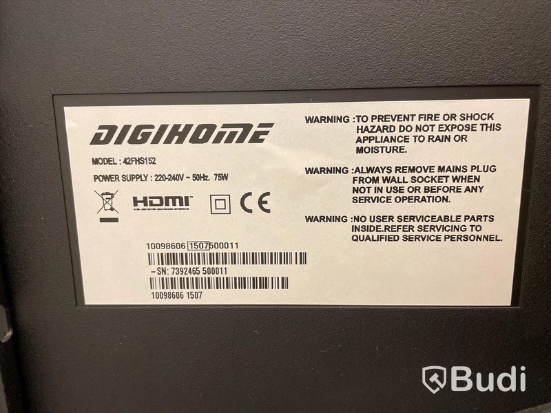 TV 42” Digihome 42FHS152 ink fjärrkontroll.