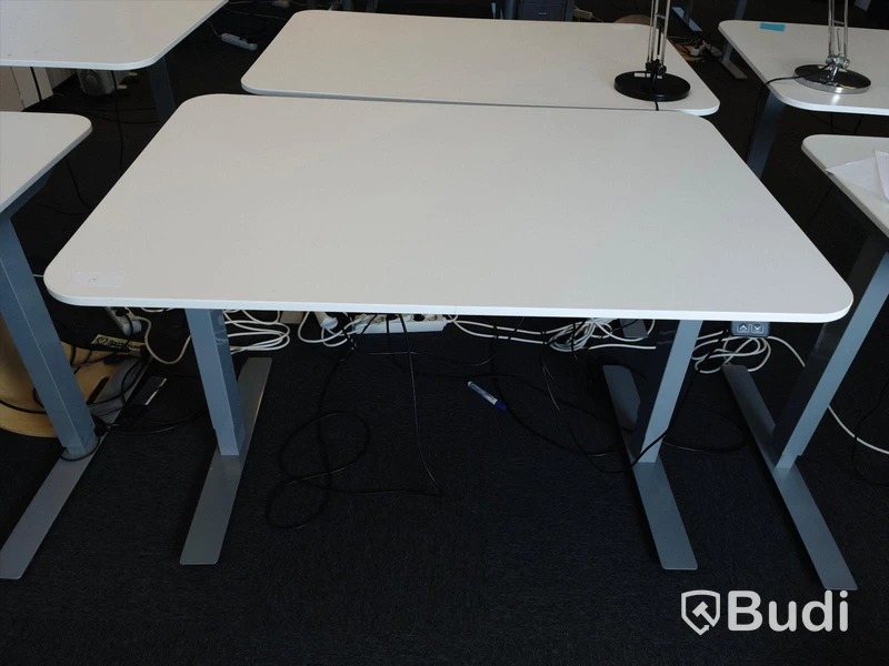Elektriskt höj- och sänkbart skrivbord. Funktionstestad. B:120cm, D:80cm.