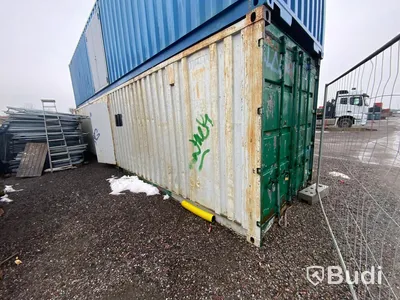 40 fots container med sidodörr ljusgrå
