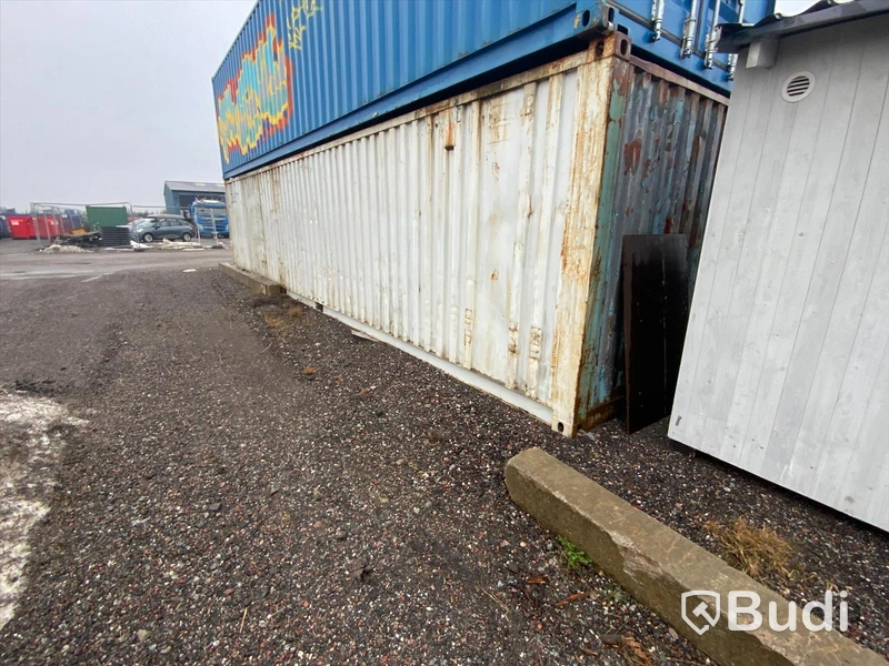 40 fots container med sidodörr ljusgrå
