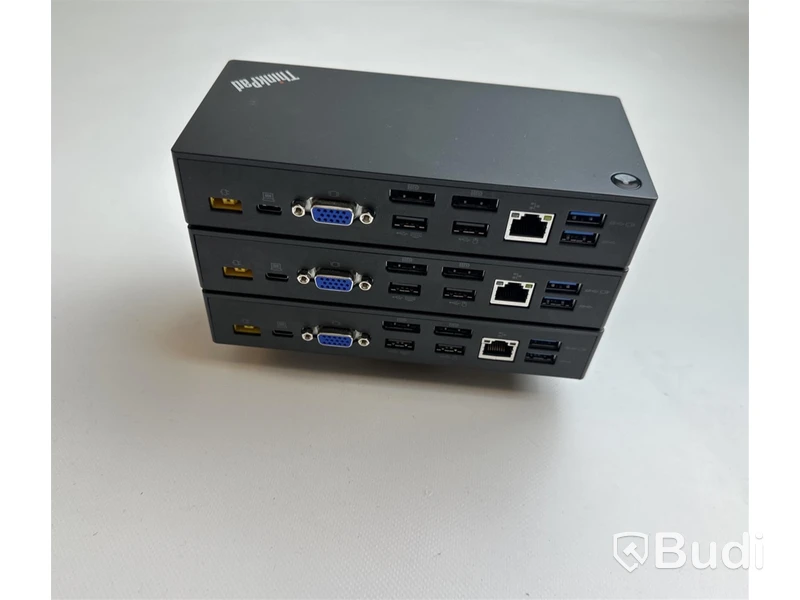 3 st. Lenovo ThinkPad USB-C Dock inkl. strömkabel.