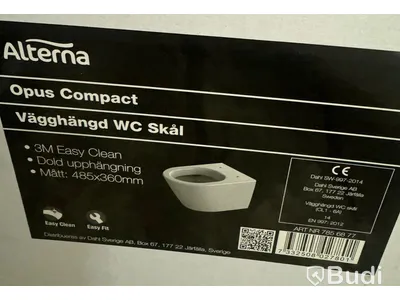(Ny) WC-stol Vägghängd Alterna Opus Compact Vit