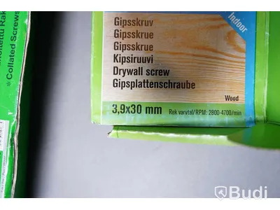 Rullbandad spik & blandade skruvar- Senco 3,1x22 mm, Essve spånskivskruv, Essve gipsskruv.