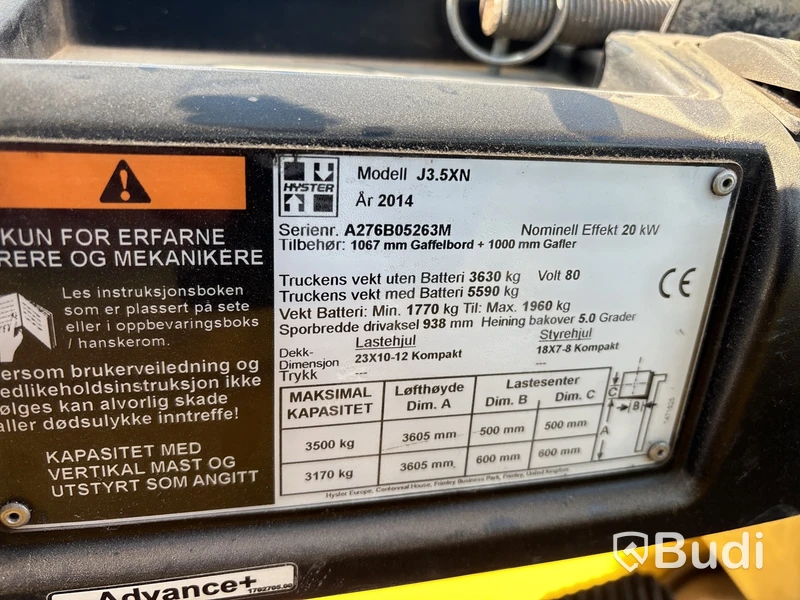 Eltruck Hyster 3.5 XN, -2014
