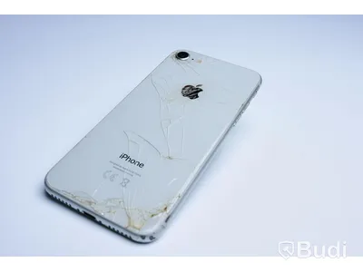 iPhone 8 - 64 GB, vit, Apple. 88 procent batterihälsa, sprucken baksida och mindre slitage.