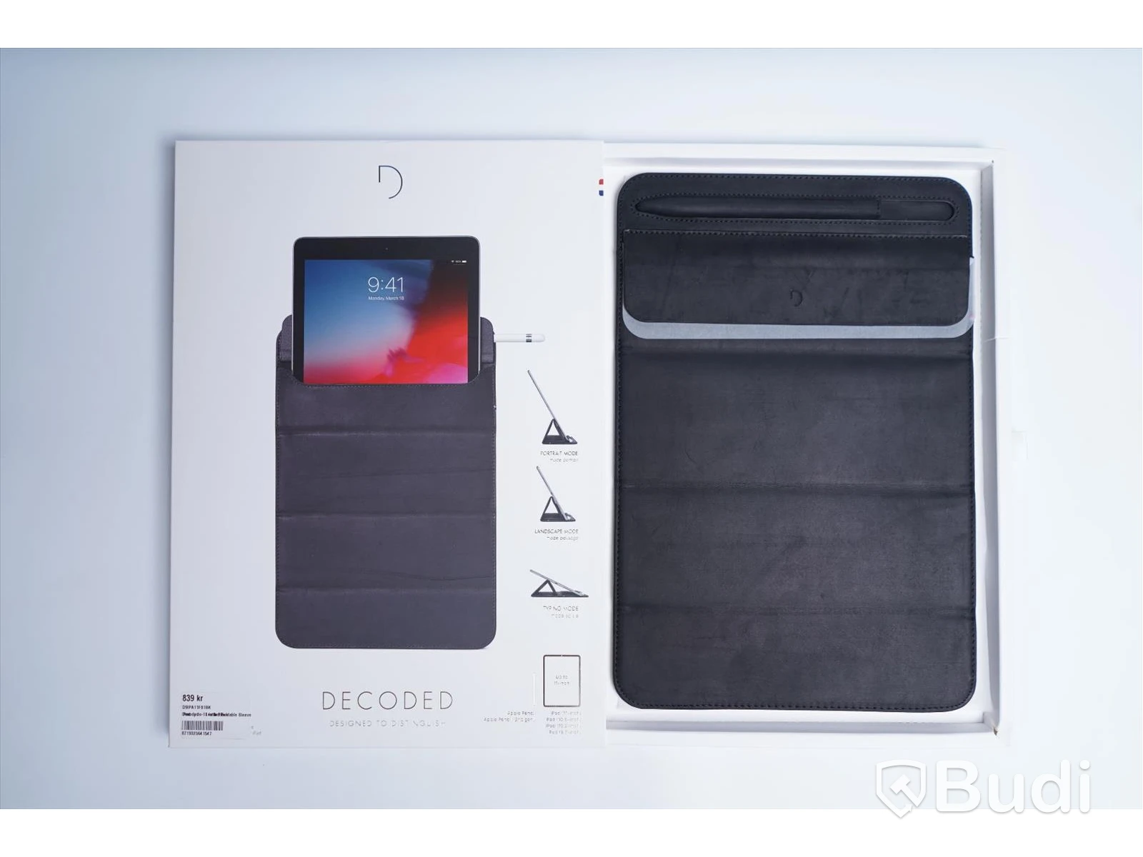 iPad skydd, Decoded Leather Foldable Slim Sleeve. Svart. Ny.