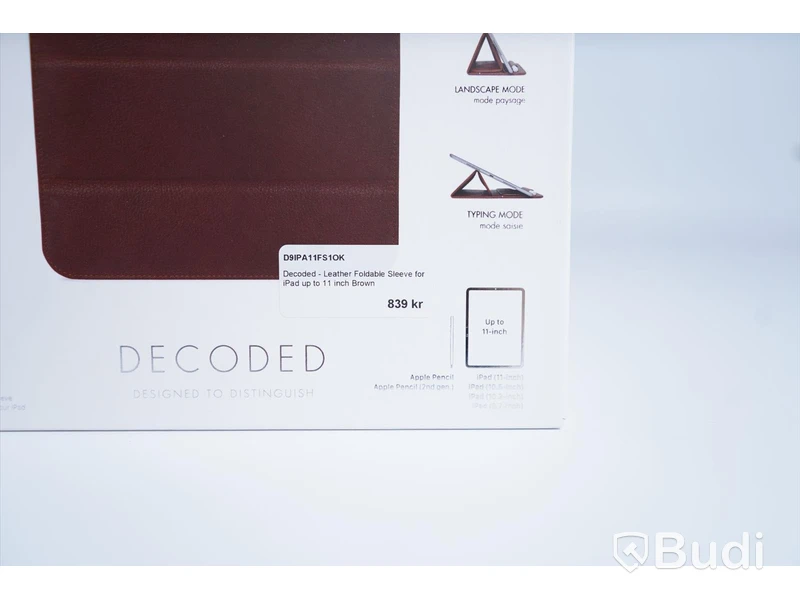 iPad skydd, Decoded Leather Foldable Slim Sleeve. Brun. Ny.