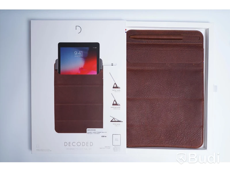 iPad skydd, Decoded Leather Foldable Slim Sleeve. Brun. Ny.