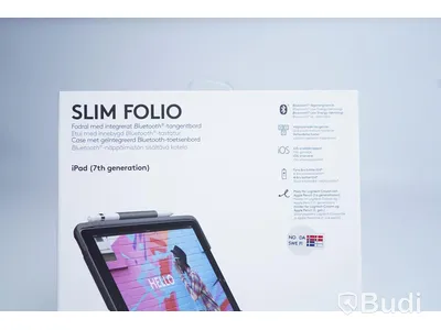 iPad skydd/tangentbord, Logitech Slim Folio (7:e generationen). Svart. Ny.