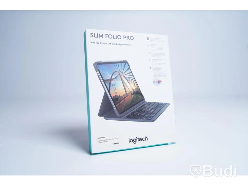 iPad Pro skydd/tangentbord, Logitech Slim Folio Pro (1:a och 2:a generationen). Svart. Ny.