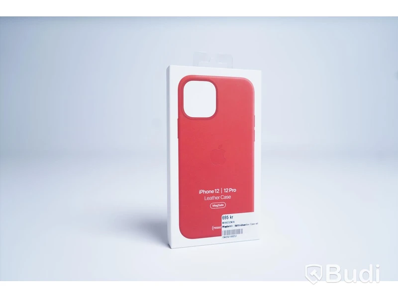 Mobilskal, Apple iPhone 12 Leather Case. Röd. Ny.