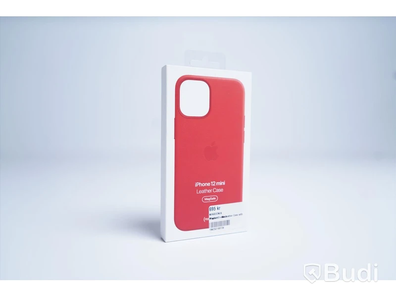 Mobilskal, Apple iPhone 12 mini Leather Case. Röd. Ny.