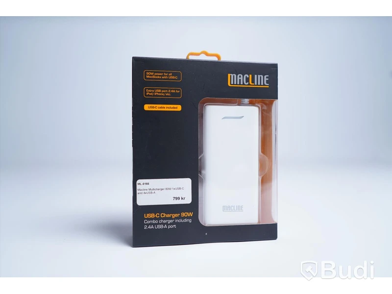 Laddare USB, MacLine Multicharger 90W 1xUSB-C och 1xUSB-A. Ny, Obruten förpackning.