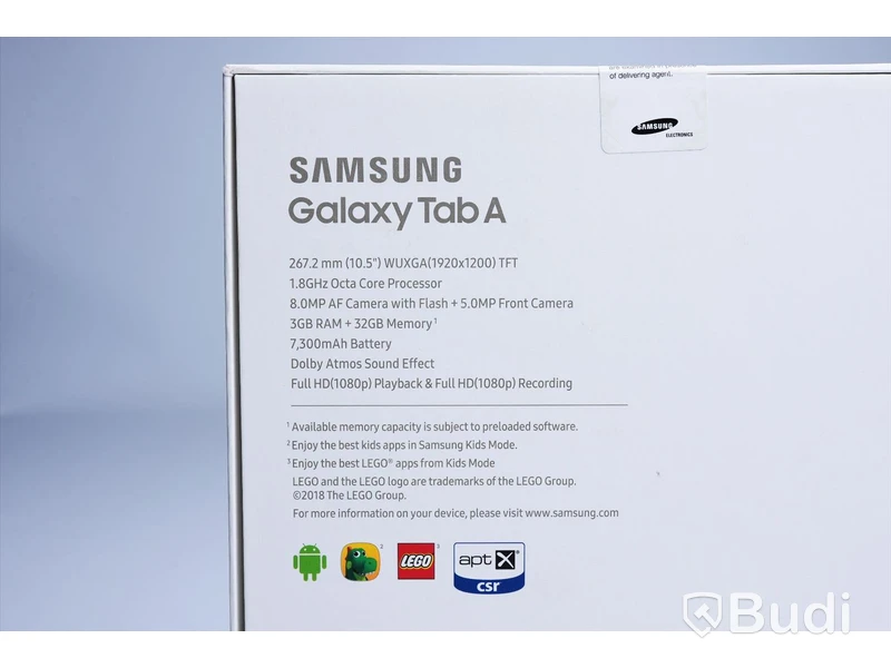 Galaxy Tab A - 32 GB, 10.5", Black, Samsung. Ny, Obruten förpackning.