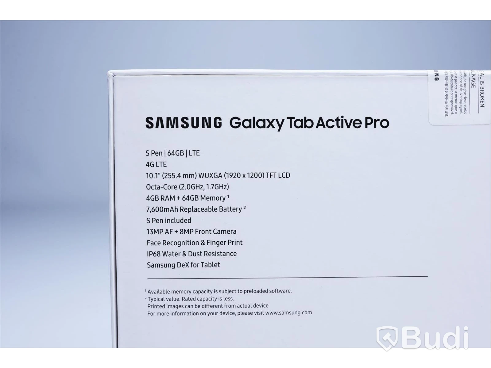 Samsung Galaxy Tab Active Pro - 64 GB, 10.1", S Pen. Ny, Obruten förpackning.