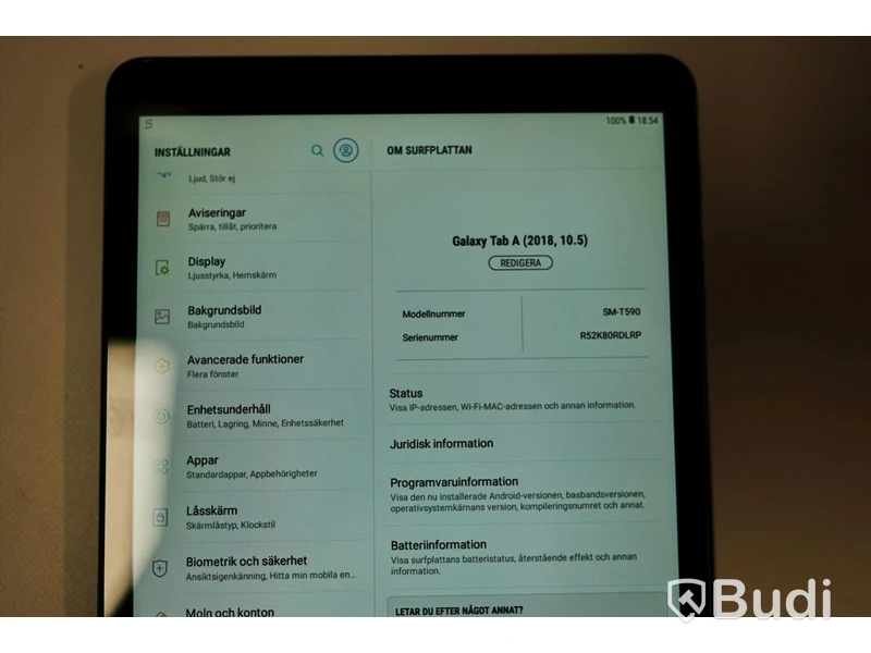 Galaxy Tab A - 2018, 10.5", Samsung. Minimalt slitage.