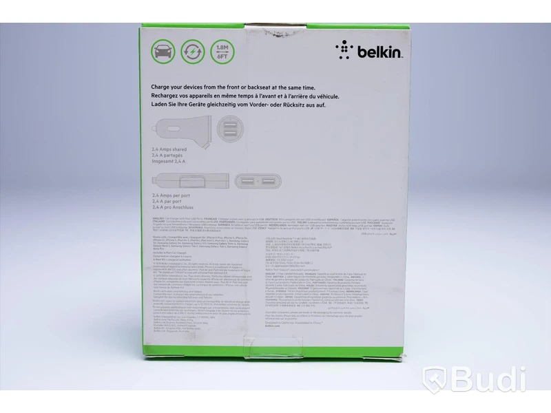 Laddare Bil, Road RockStar, Belkin. Ny, Obruten förpackning.