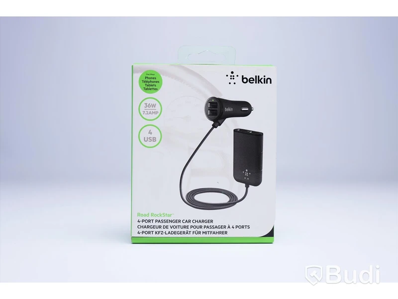 Laddare Bil, Road RockStar, Belkin. Ny, Obruten förpackning.