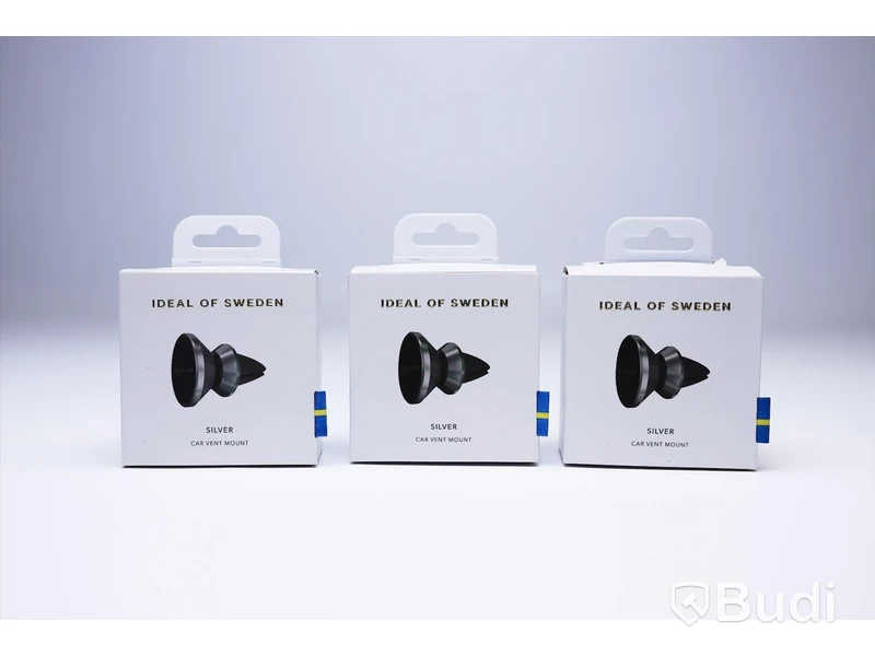Mobilhållare för bil - 3 st, silver, Ideal of Sweden. Ny, Obruten förpackning.