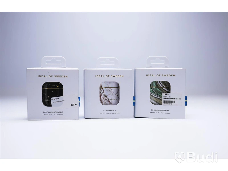 Airpod-fodral - 3 st, passar 1:st och 2:nd gen, vit, grön och svart, Ideal of Sweden. Ny, Obruten förpackning.